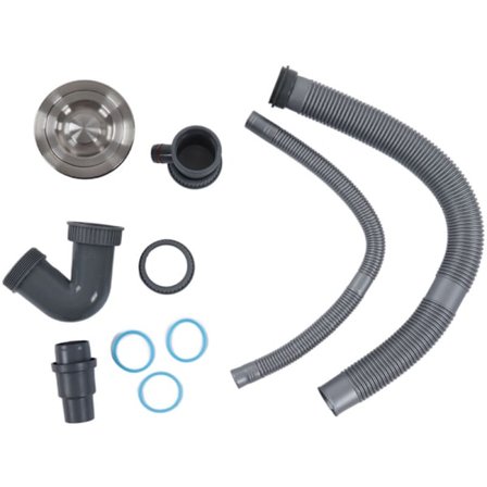 Keittiön lavuaarin suodatin, viemäriputki, yhden altaan viemäri, keittiön viemäriliittimet, kodinkoneet