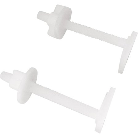 Toiletsædesæt med 2 firkantede hovedskruer og 2 møtrikker - Plast