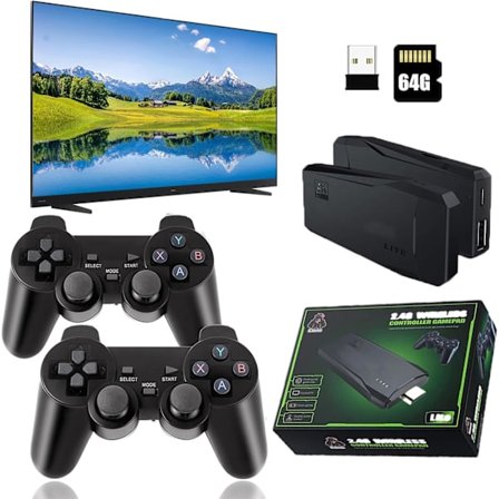 2025 Uusin malli Retro Videopelikonsoli Sisäänrakennettu 20000+ peliä, 4K HDMI-lähtö, 9 klassista emulaattoria, kahdella 2.4G langattomalla ohjaimella