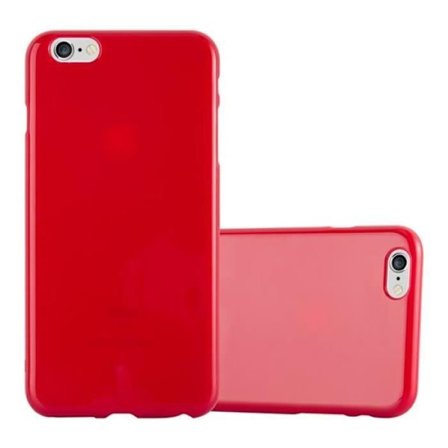 Apple iPhone 6 PLUS / 6S PLUS JELLY RED Fodral Cadorabo JELLY TPU Silikon Skyddsfodral Cover Ultra Slim Bumper