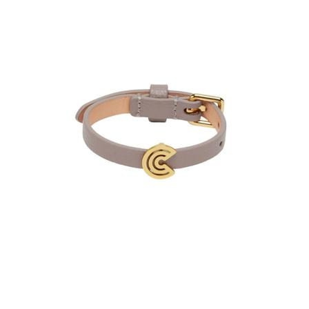 Coccinelle, Myrine Textured bracelet Grijs, Dames, Maat:ONE Size,leer