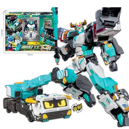 Ny metal cardbot transformerer bil til robot actionfigurer BLUE COP S med kort transformation Robot model legetøj til børnegave