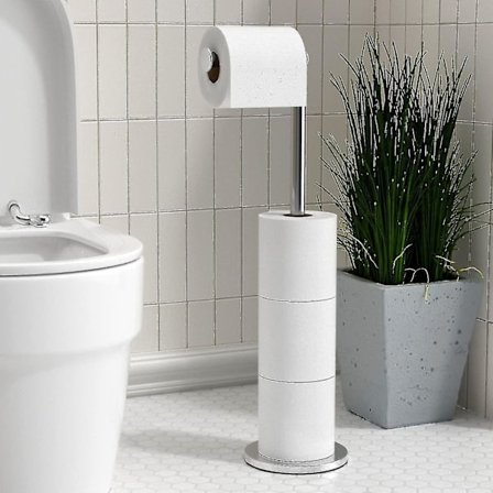 Fritstående Toiletpapirholder Foldbar Papirrulleholder Rustfrit Stål Badeværelse Toiletpapirholder Stativ, Anti-Rust Sokkel Fritstående Toilet