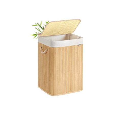 Rootz Bamboo Tvättkorg - tvättkorg - kläder hamper - miljövänlig - 40 cm x 40 cm x 61 cm