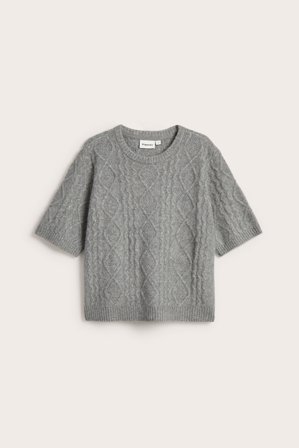 Kappahl | Sweter z dzianiny w warkocze | Szary melanż