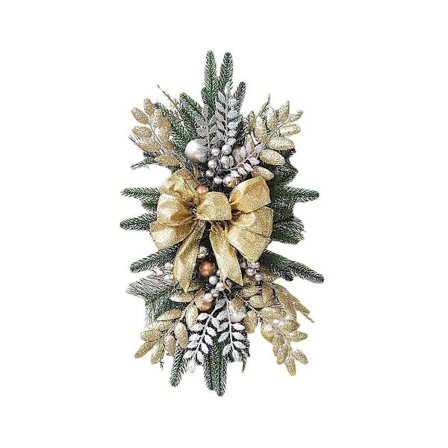 Jul, Trappe Juleguirlande til Trapper, Dør, Pejs, Vindue, Udendørs Indendørs Juledekoration Guld