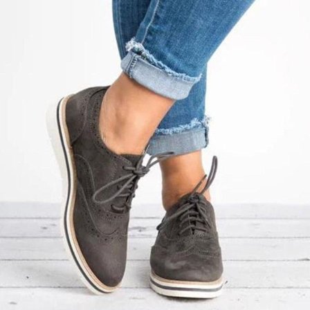 Kvinnor Platt Oxford Brogue Snörningspumpar Office Sneakers Skor W