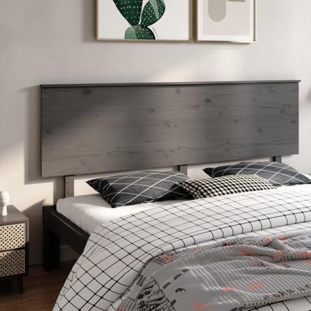 Vidaxl Sänggavel Grå 204x6x82,5 Cm Massiv Furu Grå