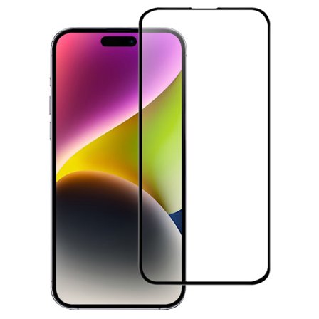 Heltäckande Härdat Glas Skärmskydd iPhone 16 Svart