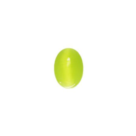 Cabochon, Cat's Eye Glas, Ca 13x18mm Oval, Gulgrön, 1st Grön
