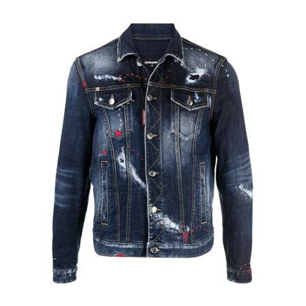 Dsquared2 - Jeansjackor - Blå - Herr - Storlek: Xl, Herr, Storlek: XL