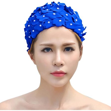 Blomster Badehætte til Kvinder - Blomster Badehætte til Damer - Moderigtig Badehætte - Super Elastisk Badehætte - Elastisk Badehætte til Strand, 