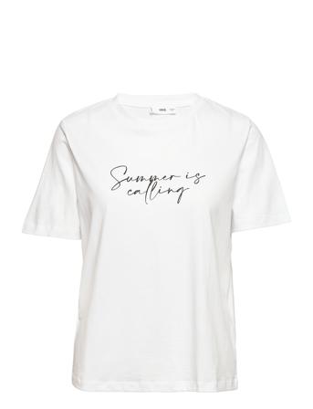 Pstilu T-shirt Top Hvid Mango