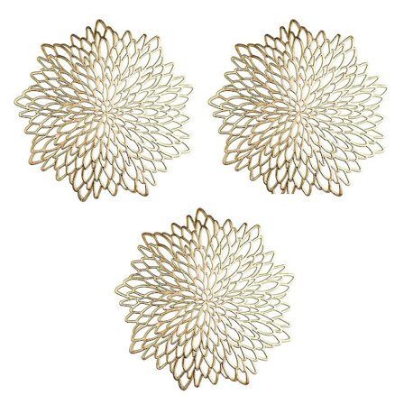 Utskuren bordsunderlägg bordsdekorationer set om 3