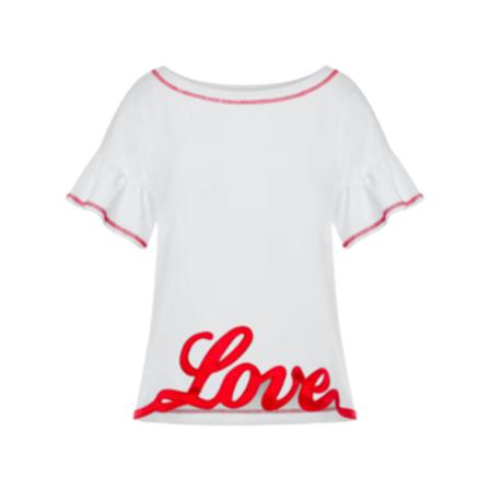 Love Moschino, T-shirt W 4 H52 01 M 3876-A00 Biały, Kobieta, Rozmiar: 2XS