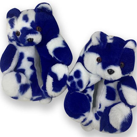 Teddybjørn Sutsko Plysforede, fortykkede bomuldsforede sutsko til hjemmebrug