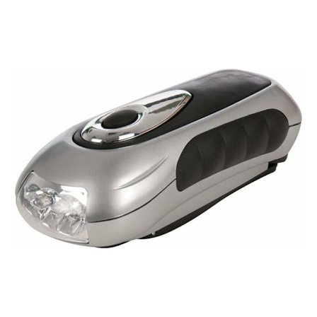 Håndsvinget lommelygte - Ingen batterier påkrævet, miljøvenlig, til camping, vandreture