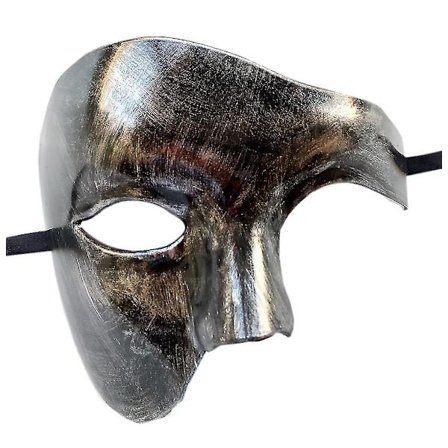 Pvc Cosplay Maske Plastik Halv Ansigt Punk Karneval Mænd/Kvinder Tilbehør-Antik Sølv