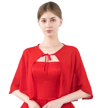 Spets Sjal Bröllop Cape RÖD