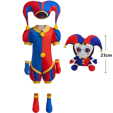 Anime Pomni Magiske Tall Sirkus Cosplay Kostyme Barnekostyme Halloween Kostyme Purim Barnekostyme Tegneseriefigur 4T (110)-WELLNGS 4T(110) a2