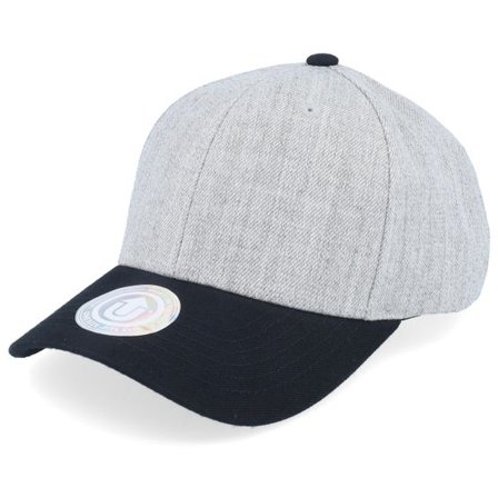 Upfront - Grå adjustable Keps - CROWN 2 Heather Grey/Black Wool Adjustable @ Hatstore