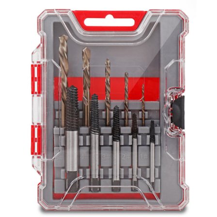 5 Brudte Skrueudtrækningsværktøjer, 5 Metalbor, Fjern Tyverisikre skruer, møtrikker, bolte og beskadigede stifter, fjern brudte skruer.