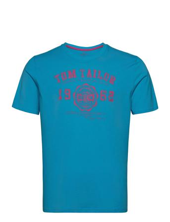 Logo Tee T-shirts Short-sleeved Sininen Tom Tailor