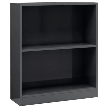 Vidaxl Bokhylla Grå Högglans 60x24x74,5 Cm Konstruerat Trä Grå