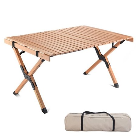 Bok campingbord 4-6 personer roll-up lätt picknickbord med stor bordsskiva och handväska portabel (90cm)