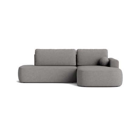 Monza Chaiselongue-Schlafsofa, rechts | Stauraum, Loop Grau, elegantes Design, stilvolles Ecksofa mit Bettfunktion und praktischem Bettkasten