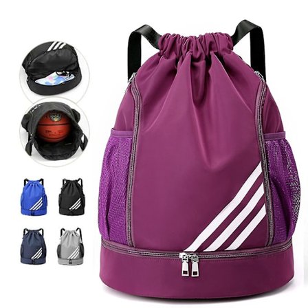 Vattentät dragsko ryggsäck sport gym väska med skofack, vattentät dragsko ryggsäck för män kvinnor