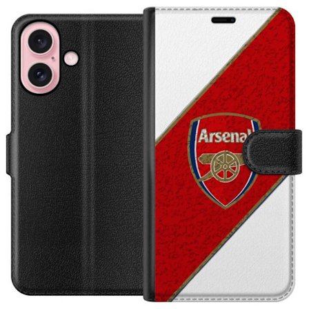 Kompatibelt Plånboksfodral till Apple Apple iPhone 16 Moschino Toy teddybjörn med enkel tecknad design, brun björn med vit tröja och tydlig logoty