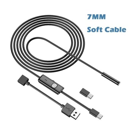 Teollisuus Endoskooppi kamera IP67 Vedenpitävä 5,5mm 7mm 3IN1 Android puhelimille PC USB Endoskooppi kamera