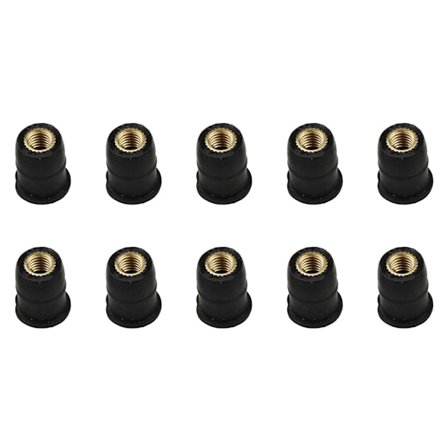 10 st Gummi WellNut M4/M5/M6 Metrisk Motorcykel Vindruta Well Nut Wellnuts