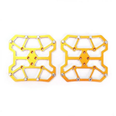 Premium Clipless Pedal till plattformsadaptrar 1 par aluminiumlegering cykelpedalplattform(gul)