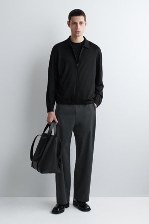 COS Homme Blouson En Jersey De Laine Jacket in Noir