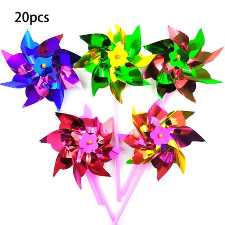 20 KPL DIY Pinwheel Kitit Värikkäät Tuulimyllyt Tytöt Lelu Askartelu Tarvikkeet Interaktiiviset lelut Roolileikki Nurmikon puutarha D