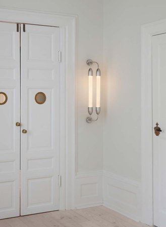 Lemon Squeeze Dobbel Short vegglampe - stål/glass