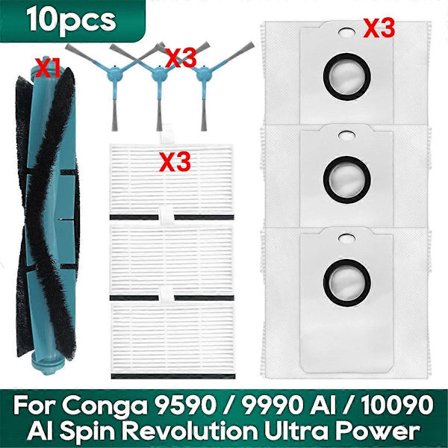 Cecotec Conga 9590 9990 AI 10090 AI Spin Revolution Ultra Power -malleille