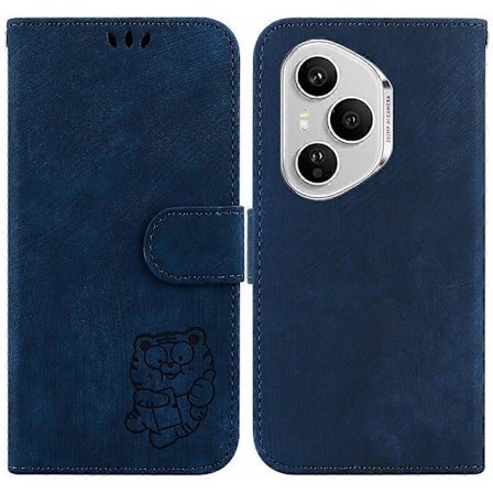 Kompatibelt plånboksfodral för Honor 400 Pro 5G (Global) med tigeravtryck, stöttåligt läderskal med handledsrem