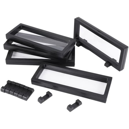 5-delt sett med 3D-montre - gjennomsiktige plastdisplayrammer for visning av antikviteter, mynter, medaljer og familieklenodier