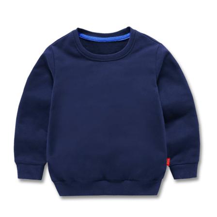 Pojke Långärmad Tröja Med Rund Hals I Enfärgad Baggy Sweatshirts