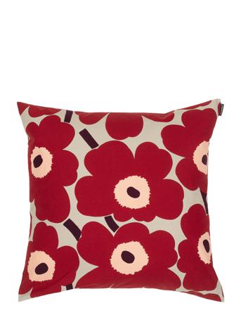 Pieni Unikko Cushion Cover 50X50 Home Textiles Cushions & Blankets Cushion Covers Burgundy Marimekko Home