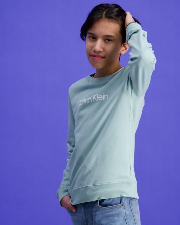 Calvin Klein INST. LOGO REGULAR CN Blauw Truien Jongens - Kids Brand Store