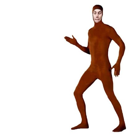 Spandex heldragt med ansigtsåbning til Halloween, hekse- og Halloweenfester, gave Brun