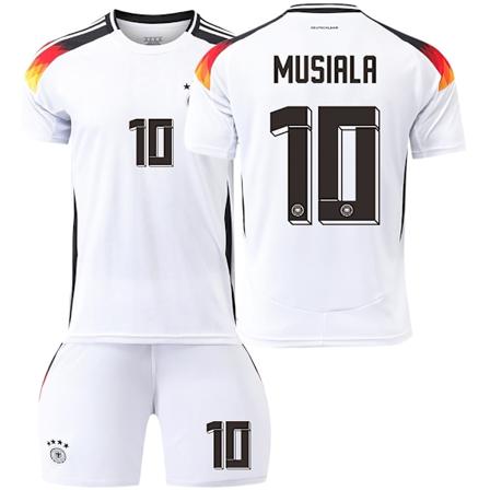 Tyskland Hjem 2024 Euro Jersey Fotballskjorte Barn Gutter Sett Nummer. MUSIALA Ingen Sokker Ingen Sokker- Perfet-WELLNGS sockless L