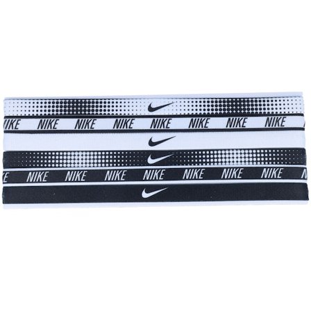 Nike - White headband Lue - 6-Pack Print Ass White/White/Black Headbands @ Hatstore