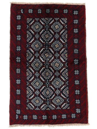 Hand Knotted Persian Baluch Rug 83X127 Black/Dark Grey