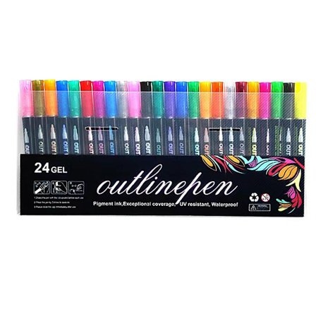 Metalliska Pennor, Självskisserande Metalliska Markörer med Skimmereffekt, Glitterpennor med Dubbellinjefunktion och Vågiga Glittrande Linjer