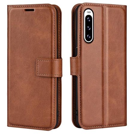 Lompakko Nahkakotelo For Sony Xperia 10 V - Vaalean Ruskea
